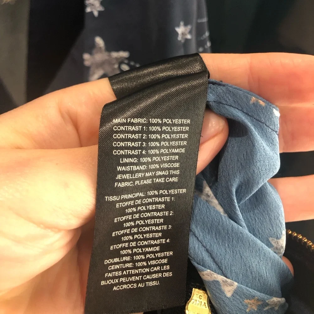 SELF-PORTRAIT Star Handkerchief Blue Dress Women’s (US6) - Picture 6 of 8